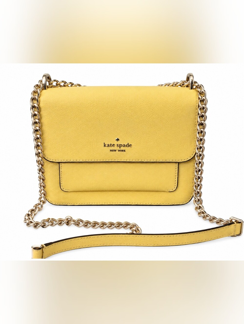 Kate Spade Yellow Flap Leather Crossbody EUC